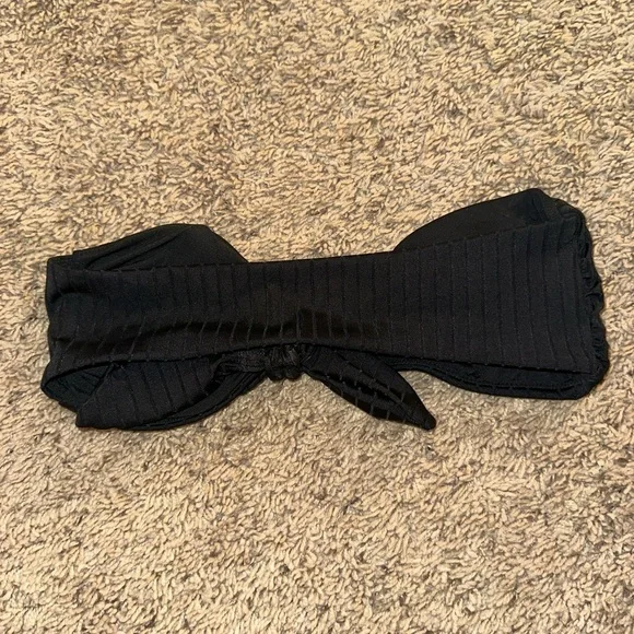 Aerie Ribbed Bandeau Front Tie Bikini Top - Picture 6 of 6